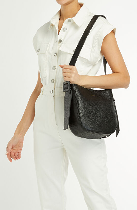 Siyah Çıtçıt Kapama Kadın Omuz Çantası