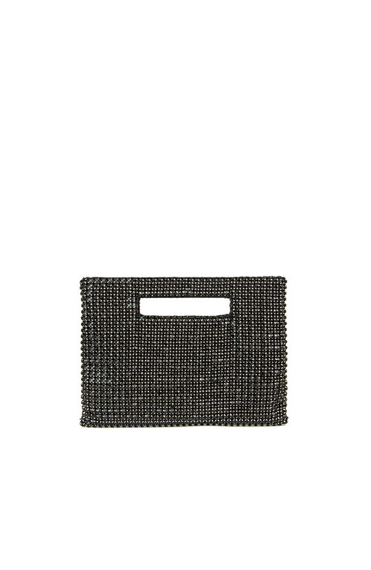 Siyah Cam Taşlı Kadın Abiye Çanta