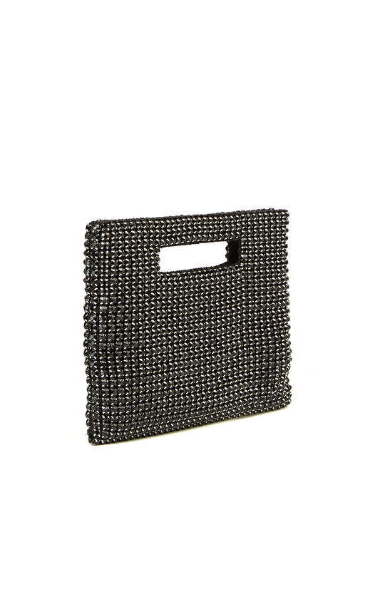 Siyah Cam Taşlı Kadın Abiye Çanta