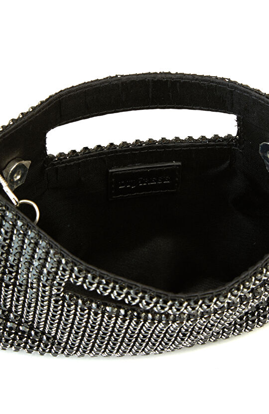 Siyah Cam Taşlı Kadın Abiye Çanta