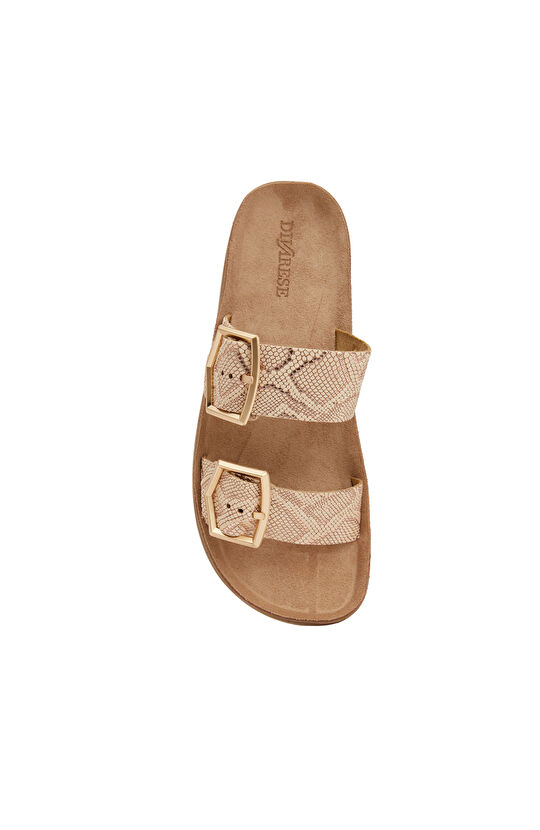 Rose Gold Hafif Platform Kadın Deri Terlik