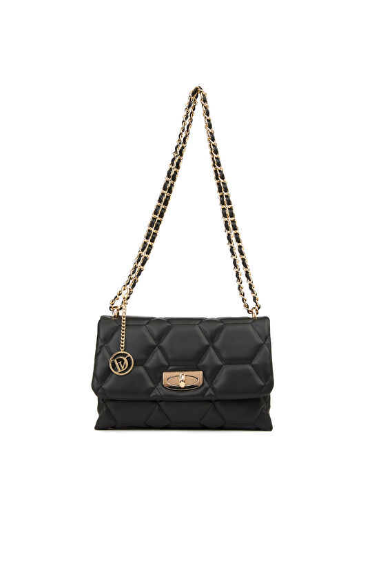 Siyah Kapitoneli Kadın Omuz Çantası