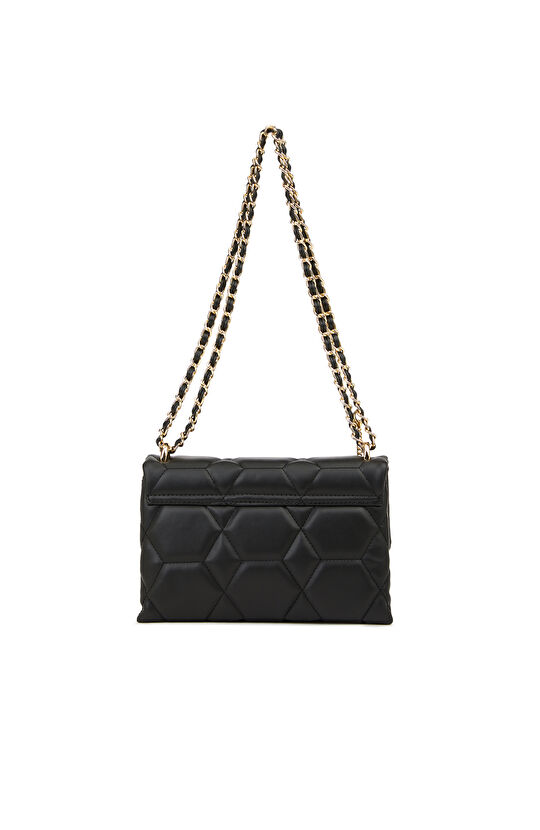 Siyah Kapitoneli Kadın Omuz Çantası