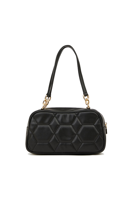 Siyah Kapitoneli Kadın Omuz Çantası