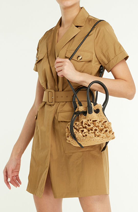 Bej Kadın Hasır Çanta