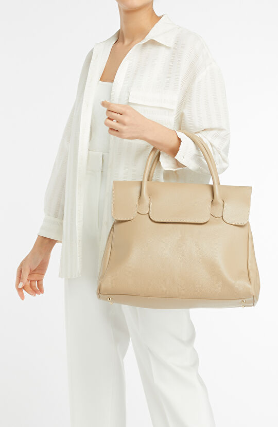 Bej Kadın Deri Çanta