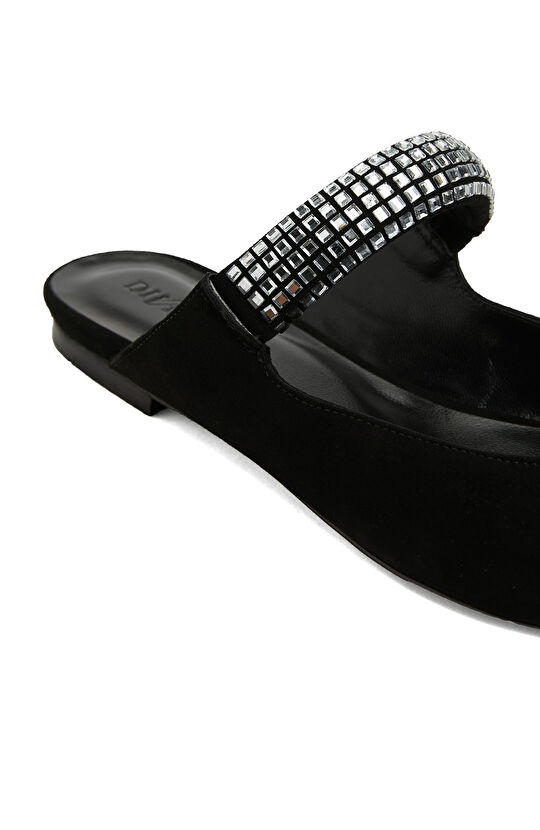 Siyah Kadın Süet Terlik