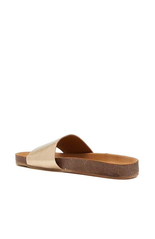 Gold Kadın Deri Terlik