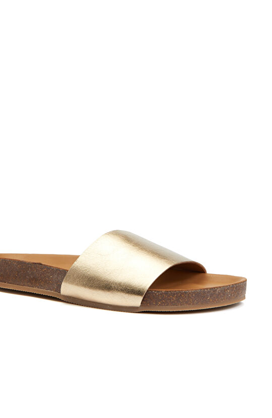 Gold Kadın Deri Terlik