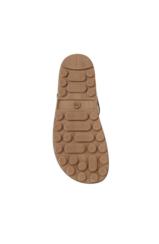 Siyah Kadın Deri Terlik