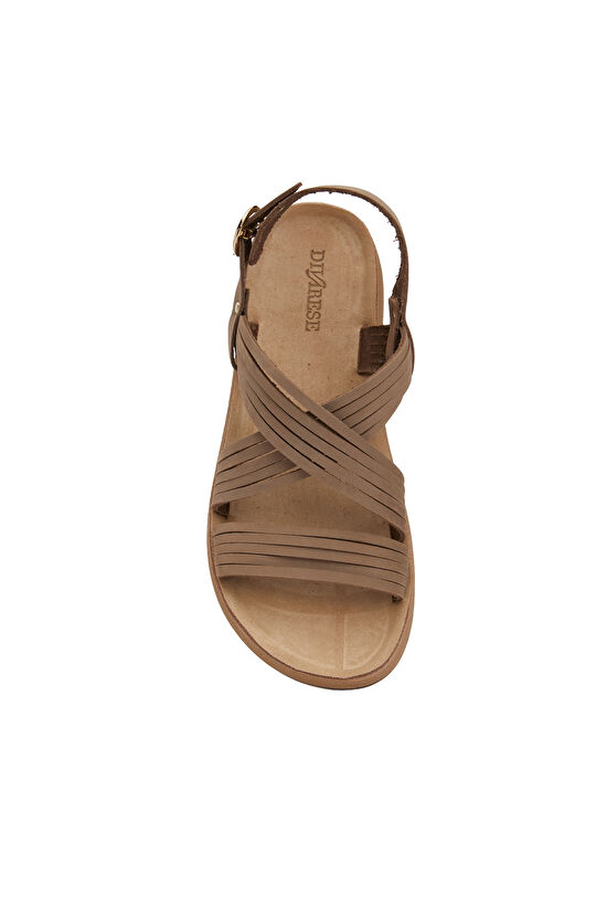 Vizon Kadın Deri Sandalet