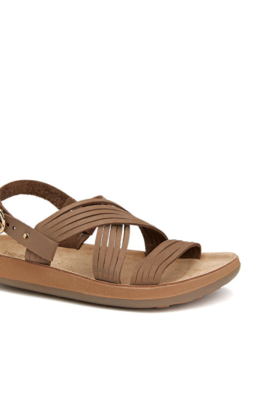 Vizon Kadın Deri Sandalet
