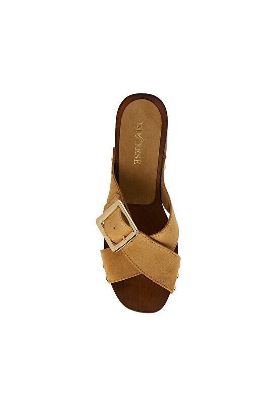 Hardal Kadın Deri Terlik