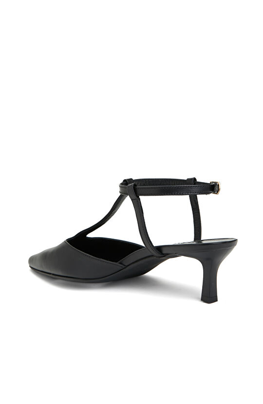 Siyah Deri Kadın Ayakkabı