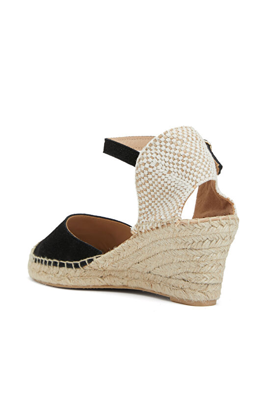 Siyah Kadın Süet Espadril