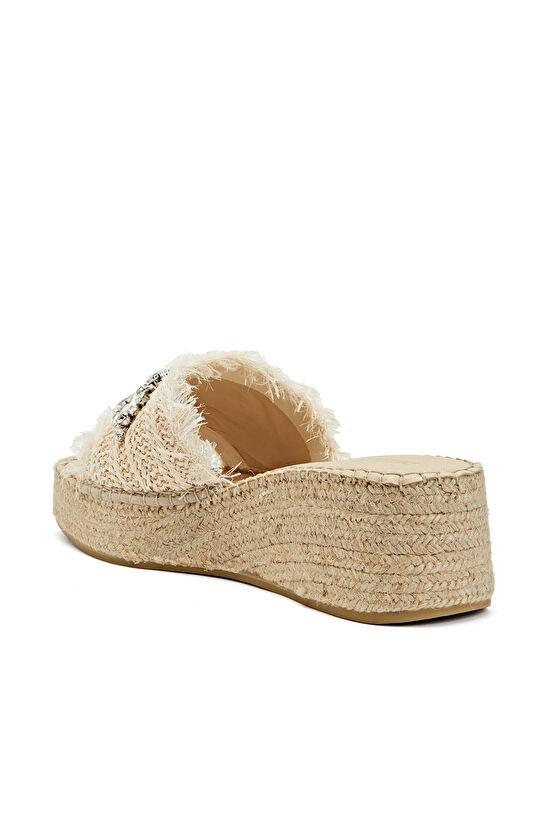 Bej Kadın Hasır Espadril