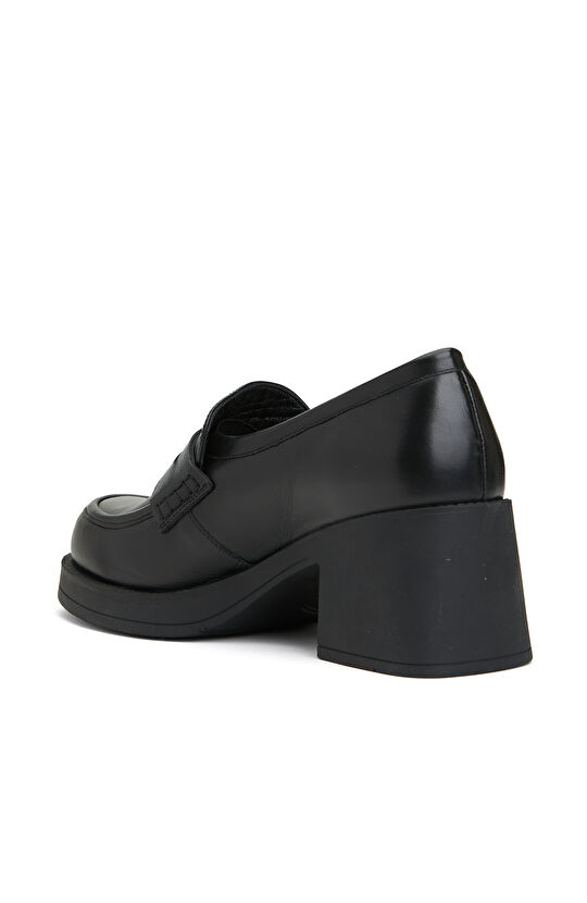 Siyah Kadın Deri Loafer