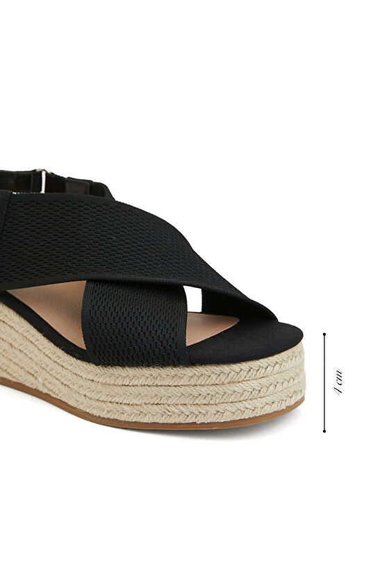 Siyah Kadın Hasır Espadril