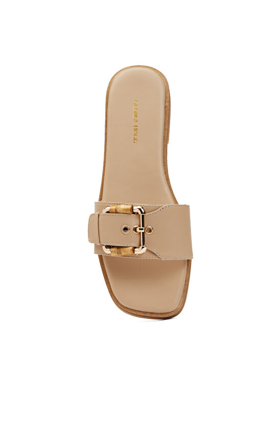 Nude Kadın Deri Terlik