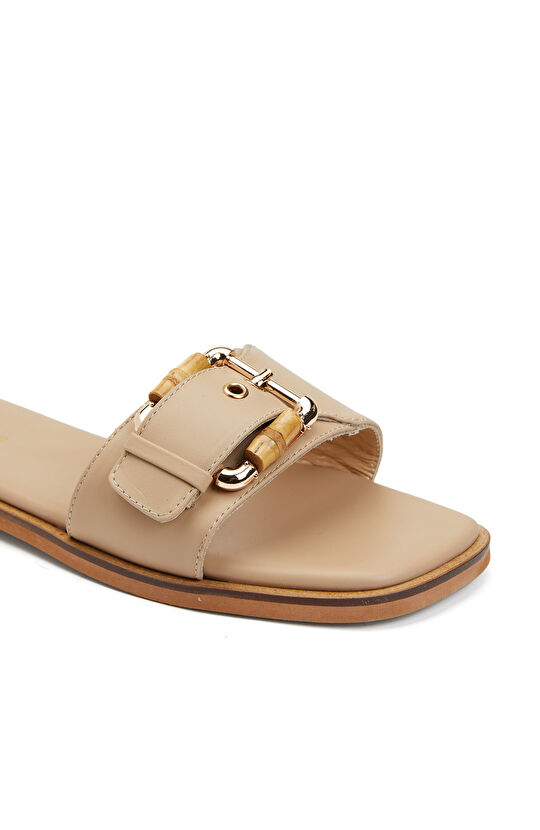 Nude Kadın Deri Terlik