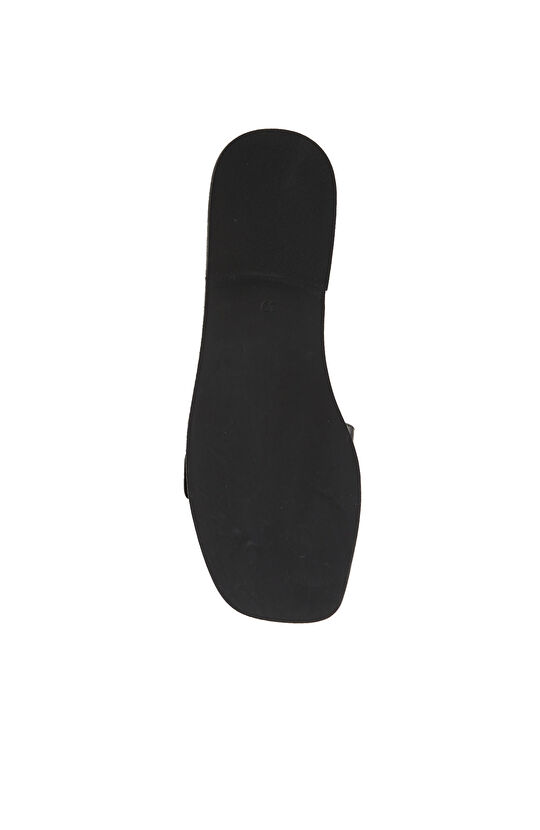 Siyah Kadın Deri Terlik