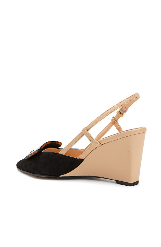 Siyah Süet Topuklu Ayakkabı