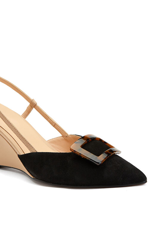 Siyah Süet Topuklu Ayakkabı