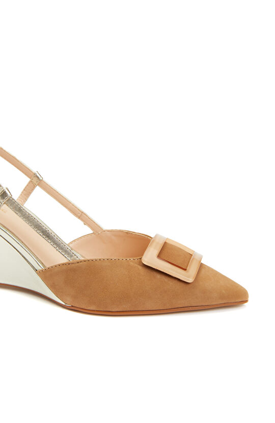 Taba Süet Topuklu Ayakkabı