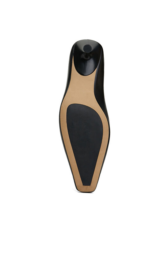 Siyah Deri Kadın Ayakkabı