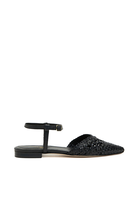 Siyah Kadın Deri Babet