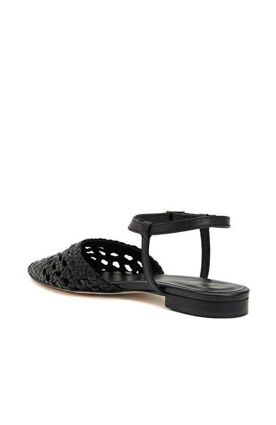 Siyah Kadın Deri Babet