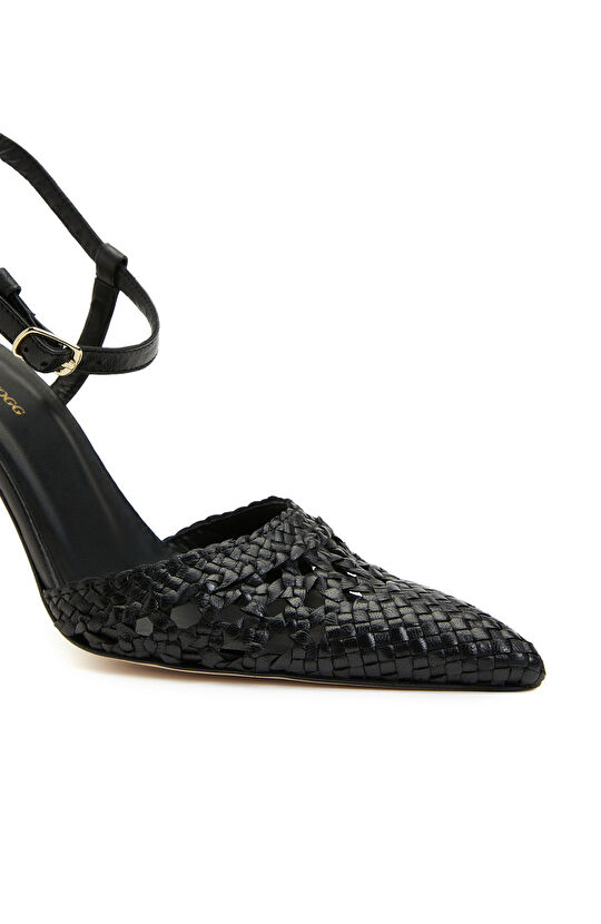 Siyah Kadın Deri Stiletto