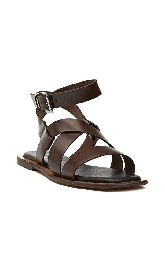 Acı Kahve Kadın Deri Sandalet