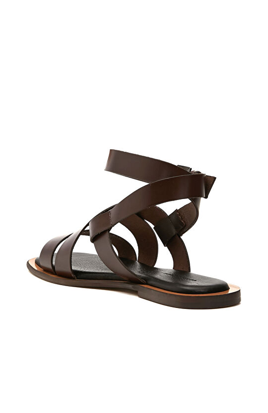 Acı Kahve Kadın Deri Sandalet
