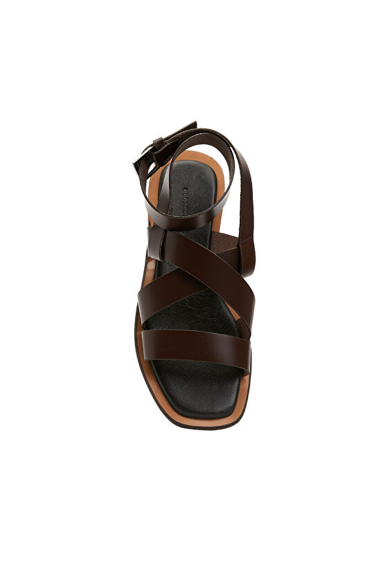 Acı Kahve Kadın Deri Sandalet