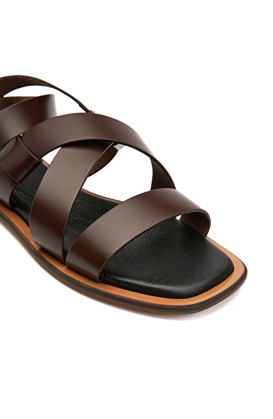 Acı Kahve Kadın Deri Sandalet