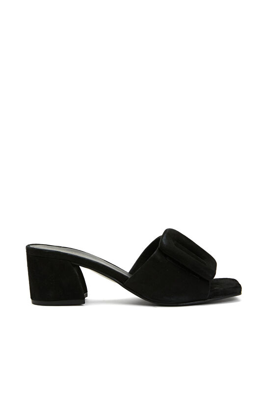 Siyah Kadın Süet Terlik