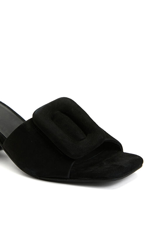 Siyah Kadın Süet Terlik