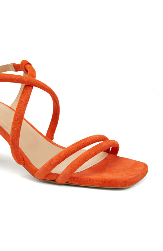 Turuncu Kadın Süet Sandalet