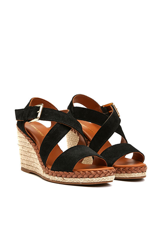 Siyah Kadın Süet Espadril