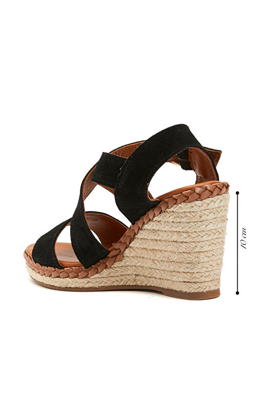 Siyah Kadın Süet Espadril