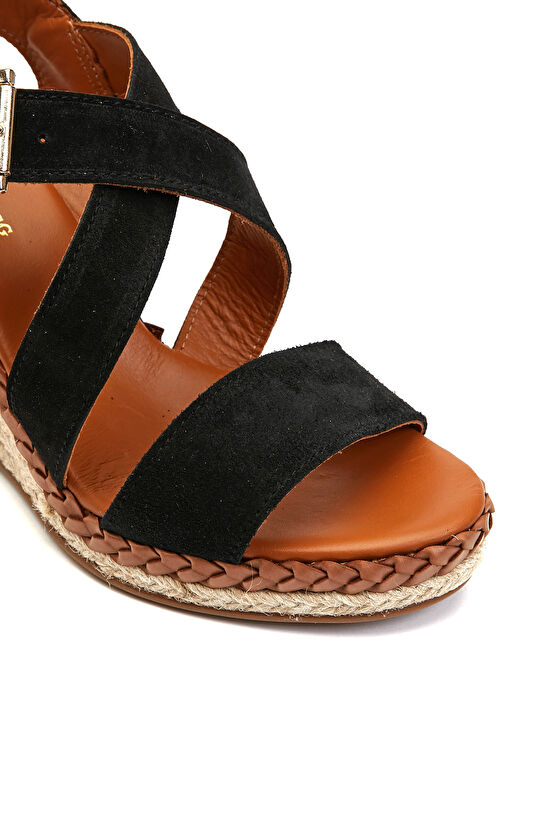 Siyah Kadın Süet Espadril