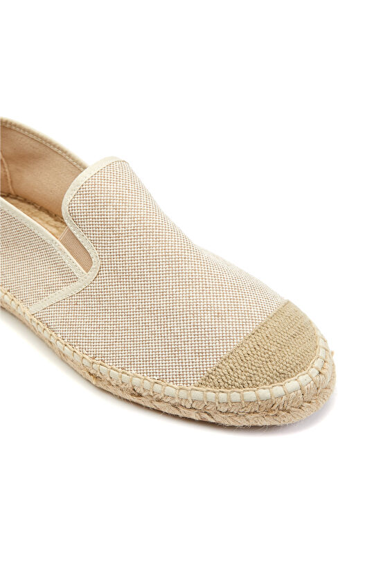 Bej Erkek Keten Espadril