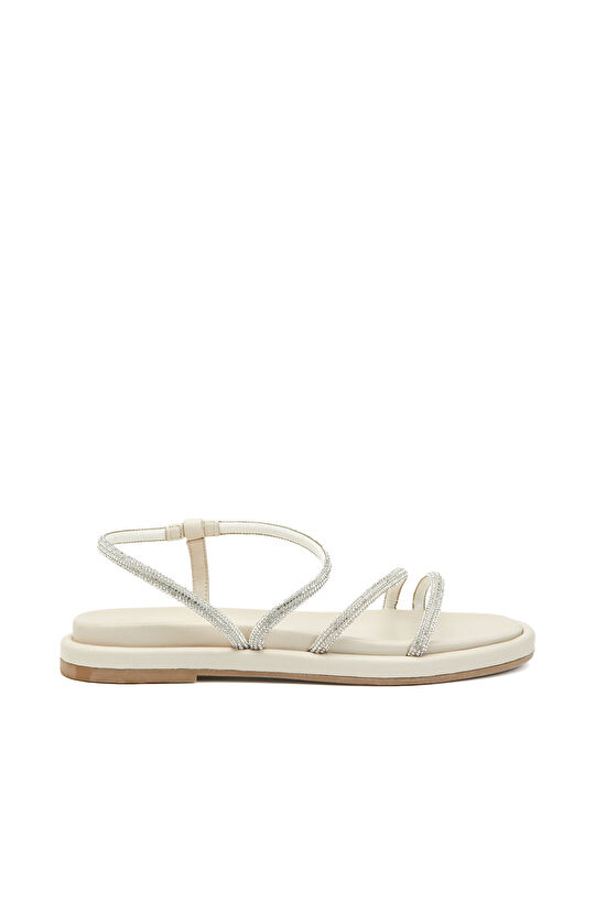 Off-White Stone Strappy Women's Leather Sandals