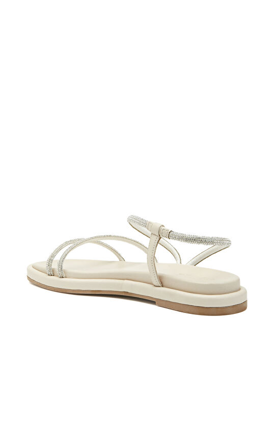 Off-White Stone Strappy Women's Leather Sandals