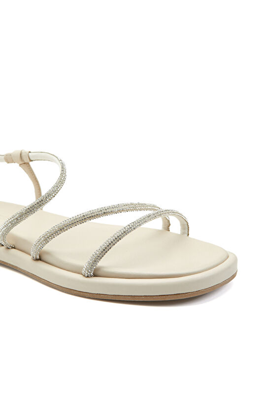 Off-White Stone Strappy Women's Leather Sandals