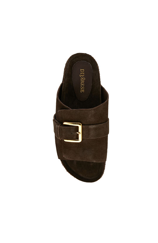 Acı Kahve Kadın Süet Terlik