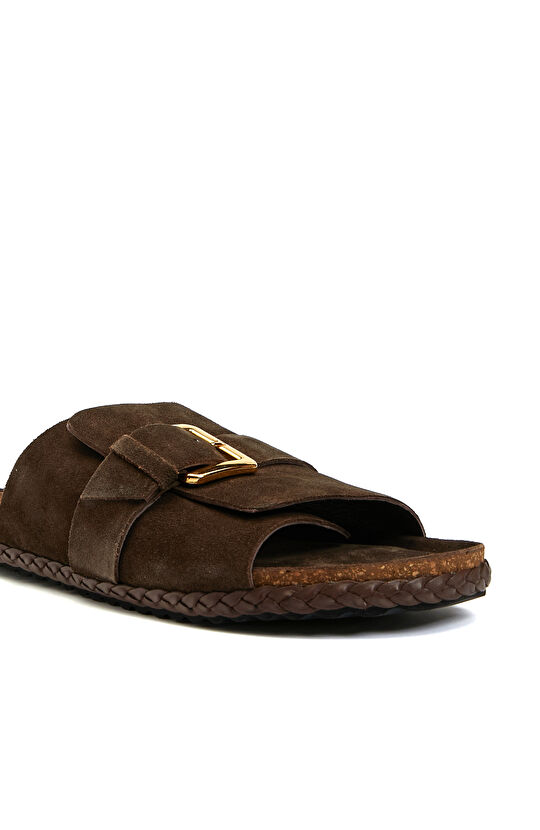 Acı Kahve Kadın Süet Terlik