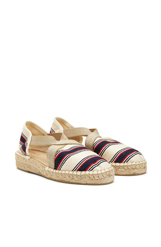 Lacivert Bej Kadın Espadril
