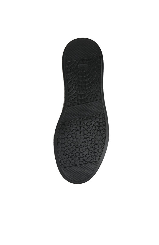 Siyah Logolu Erkek Deri Sneaker Ayakkabı